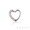 LINED CZ SET HEART EAR CARTILAGE/TRAGUS/DAITH RINGS